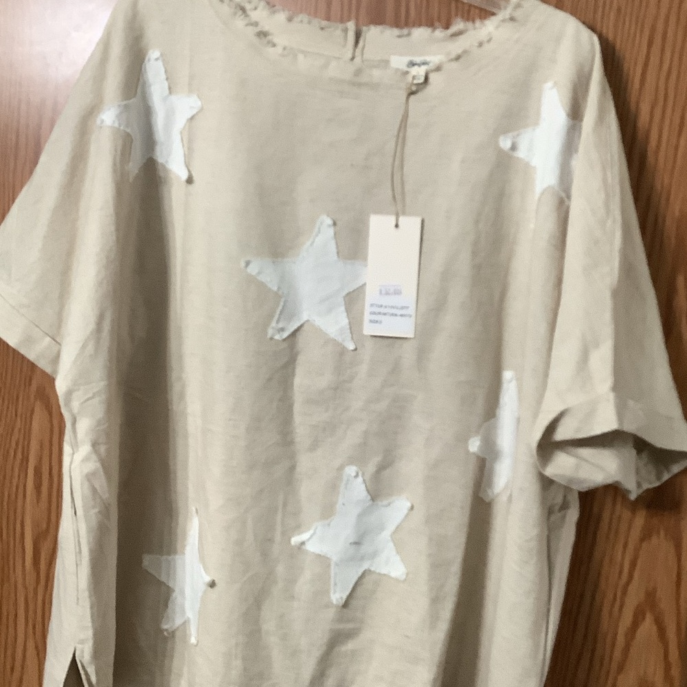Beige Wide-Leg Pants and top with Distressed Detail a set - Picture 5 of 9